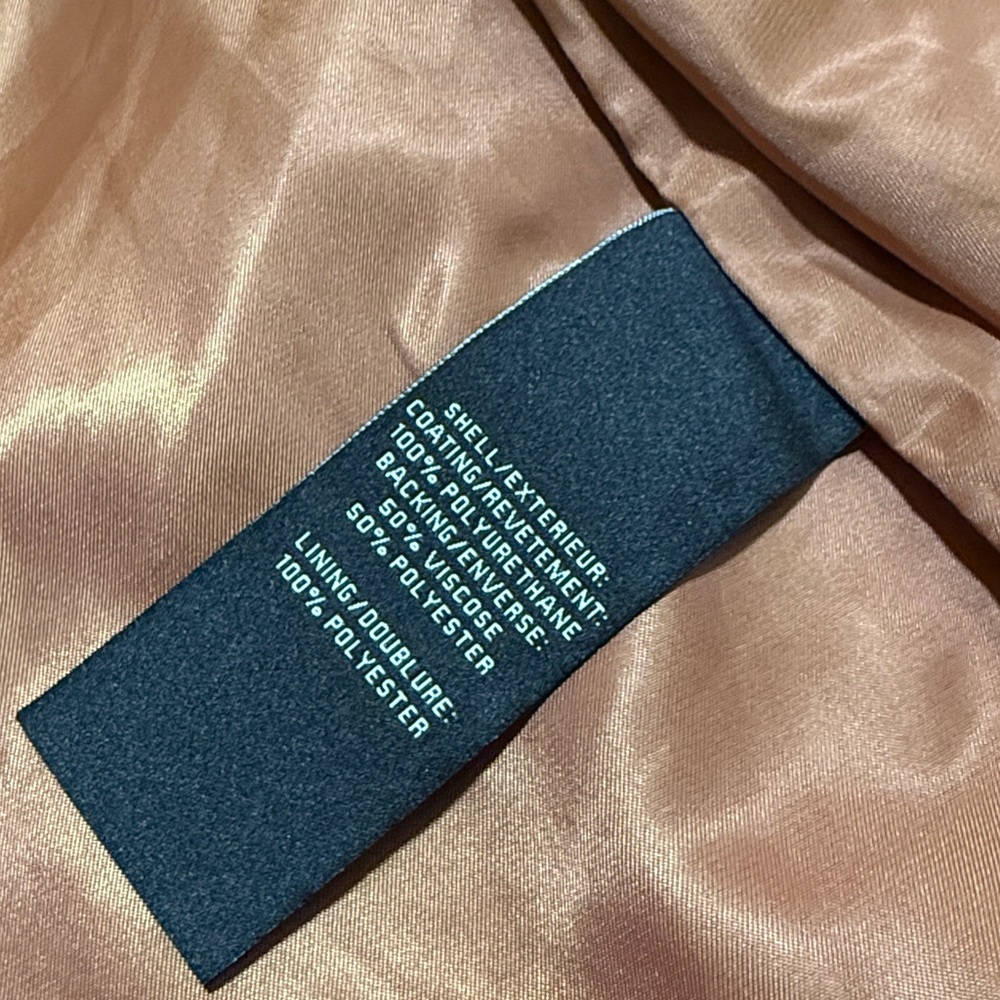 7 For All Mankind Tan Faux Leather Moto Jacket size M - Picture 5 of 6